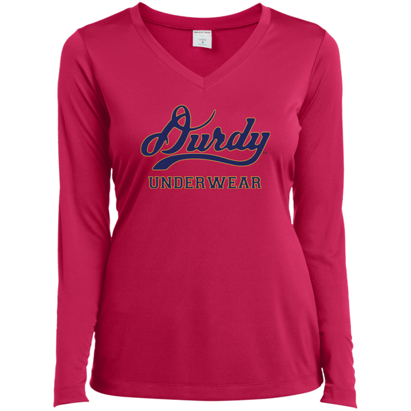 Durdy Underwear Sport-Tek Ladies' LS Performance V-Neck T-Shirt
