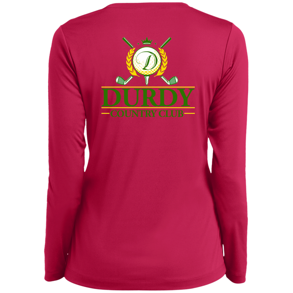 Durdy Country Club Sport-Tek Ladies' LS Performance V-Neck T-Shirt