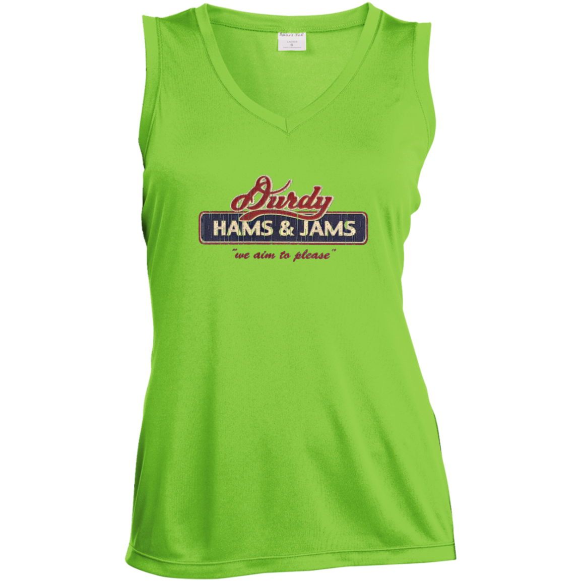 Durdy Hams & Jams Sport-Tek Ladies' Sleeveless Moisture Absorbing V-Neck