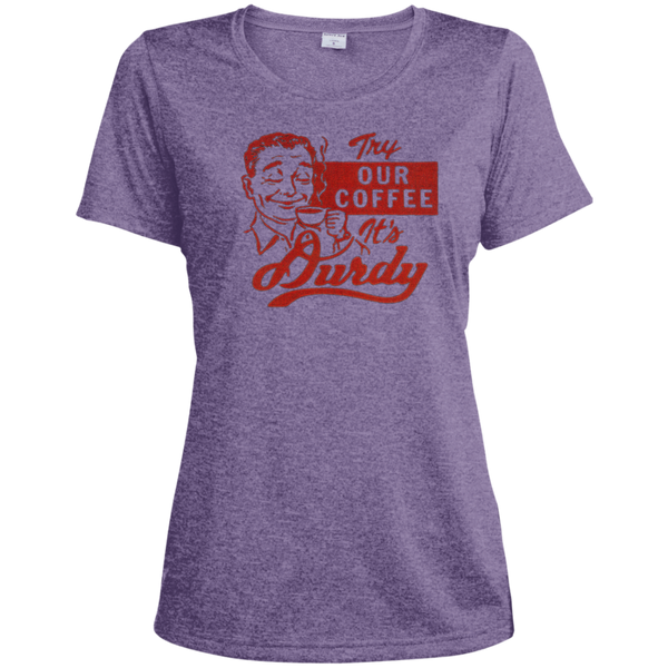 Durdy Coffee Sport-Tek Ladies' Heather Dri-Fit Moisture-Wicking T-Shirt