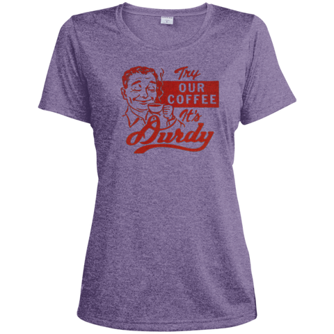 Durdy Coffee Sport-Tek Ladies' Heather Dri-Fit Moisture-Wicking T-Shirt