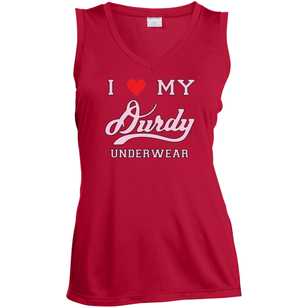 I love Durdy Underwear Sport-Tek Ladies' Sleeveless Moisture Absorbing V-Neck