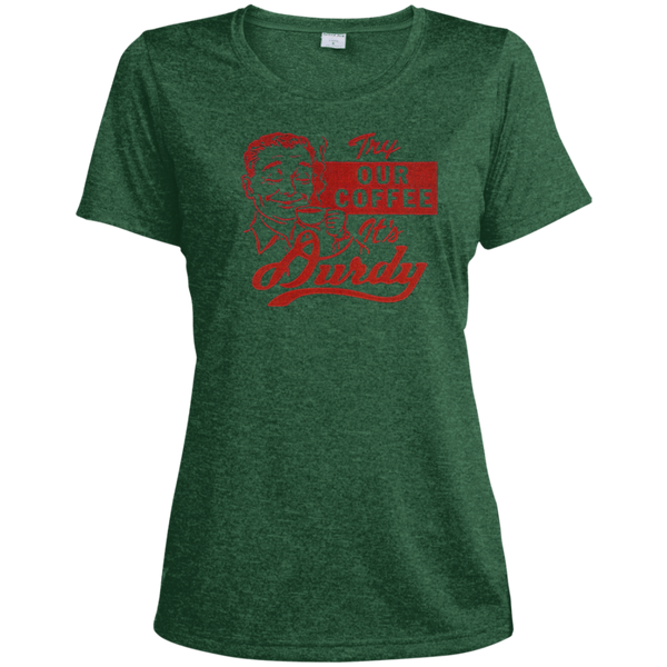 Durdy Coffee Sport-Tek Ladies' Heather Dri-Fit Moisture-Wicking T-Shirt