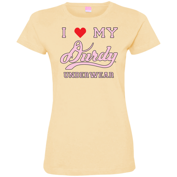 I love Durdy Underwear LAT Ladies' Fine Jersey T-Shirt