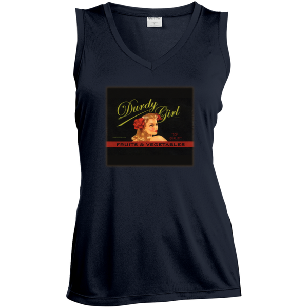 Durdy Fruits & Veggies  Sport-Tek Ladies' Sleeveless Moisture Absorbing V-Neck