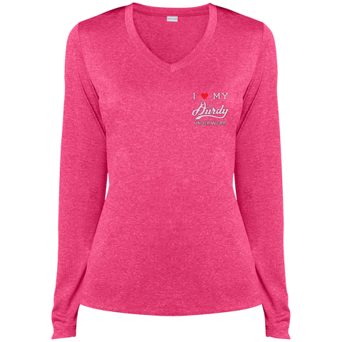 Durdy Underwear Sport-Tek Ladies' LS Heather Dri-Fit V-Neck T-Shirt