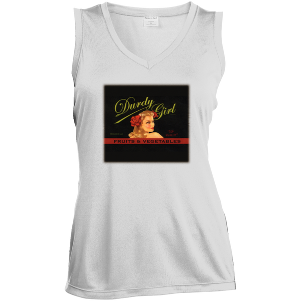 Durdy Fruits & Veggies  Sport-Tek Ladies' Sleeveless Moisture Absorbing V-Neck