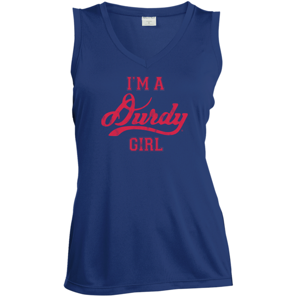 Durdy Girl Sport-Tek Ladies' Sleeveless Moisture Absorbing V-Neck