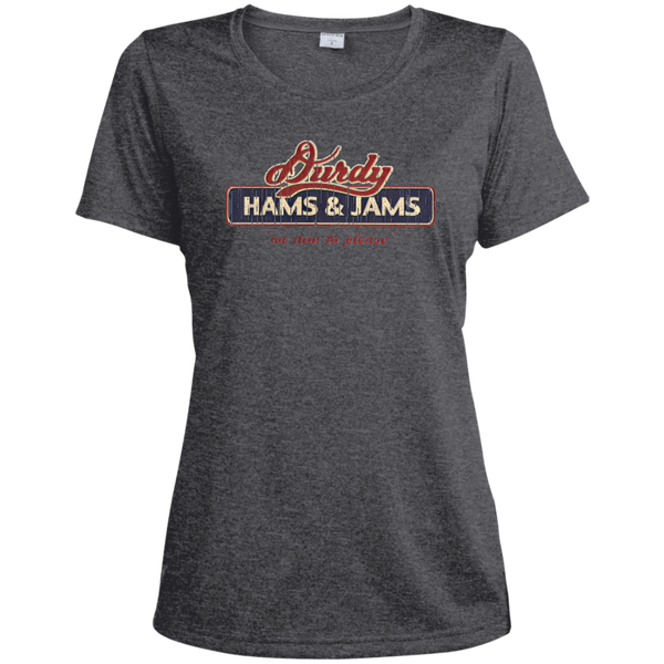 Durdy Hams & Jams Sport-Tek Ladies' Heather Dri-Fit Moisture-Wicking T-Shirt