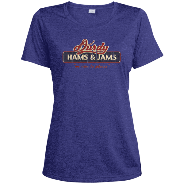 Durdy Hams & Jams Sport-Tek Ladies' Heather Dri-Fit Moisture-Wicking T-Shirt