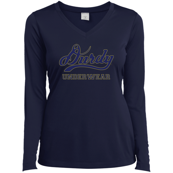 Durdy Underwear Sport-Tek Ladies' LS Performance V-Neck T-Shirt