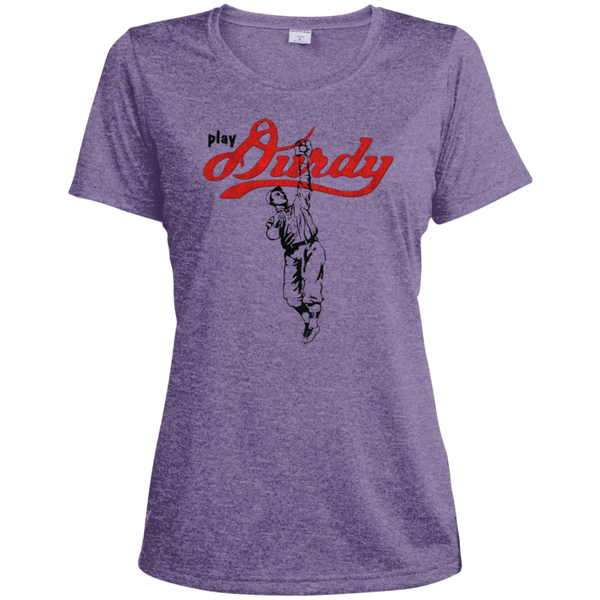Play Durdy Sport-Tek Ladies' Heather Dri-Fit Moisture-Wicking T-Shirt