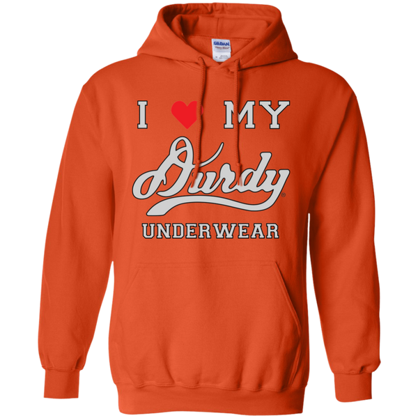 I Love Durdy Underwear Gildan Pullover Hoodie 8 oz.