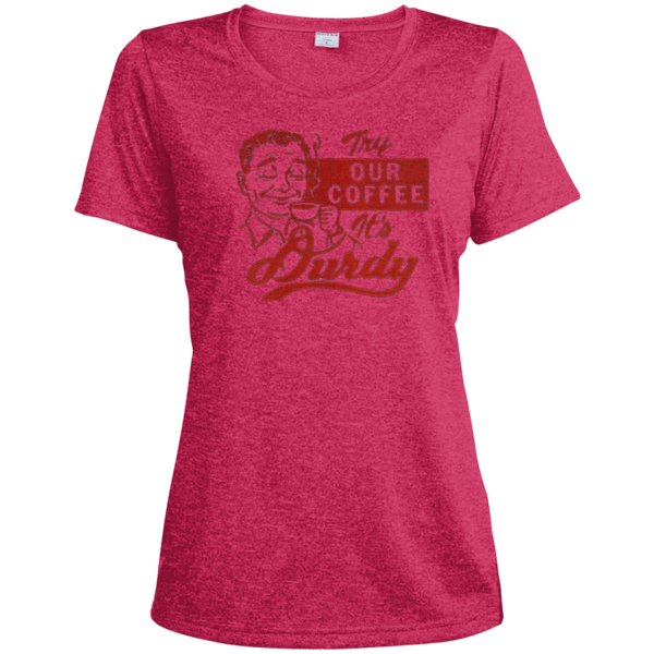 Durdy Coffee Sport-Tek Ladies' Heather Dri-Fit Moisture-Wicking T-Shirt