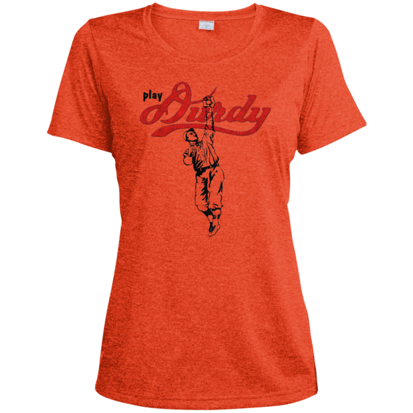 Play Durdy Sport-Tek Ladies' Heather Dri-Fit Moisture-Wicking T-Shirt