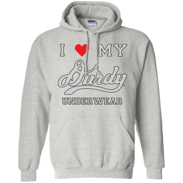 I Love Durdy Underwear Gildan Pullover Hoodie 8 oz.