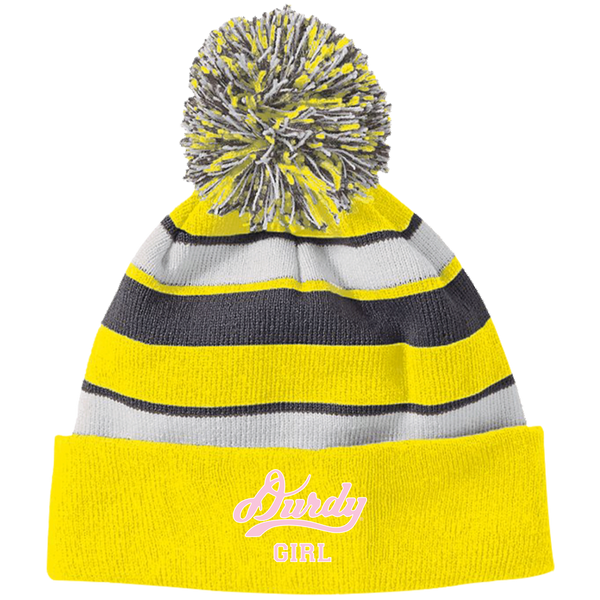 Durdy Girl Holloway Striped Beanie with Pom