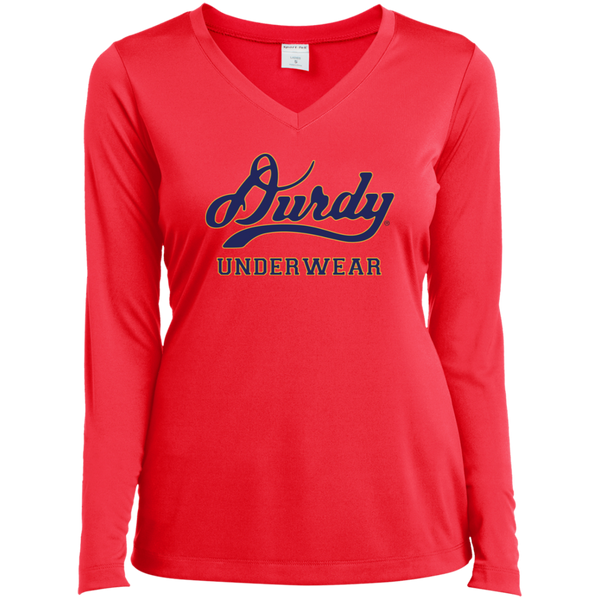 Durdy Underwear Sport-Tek Ladies' LS Performance V-Neck T-Shirt