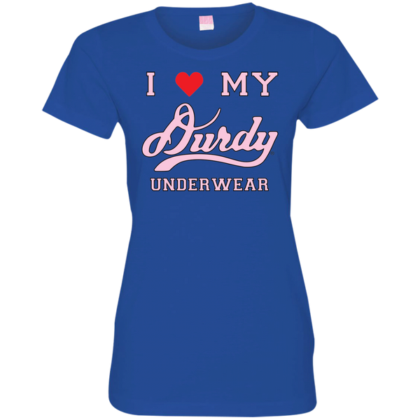 I love Durdy Underwear LAT Ladies' Fine Jersey T-Shirt
