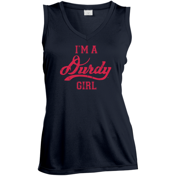 Durdy Girl Sport-Tek Ladies' Sleeveless Moisture Absorbing V-Neck