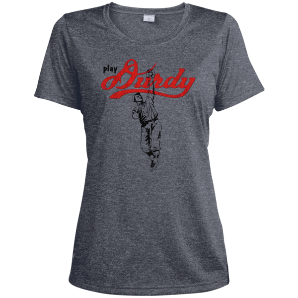 Play Durdy Sport-Tek Ladies' Heather Dri-Fit Moisture-Wicking T-Shirt