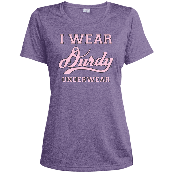 I Wear Durdy Underwear Sport-Tek Ladies' Heather Dri-Fit Moisture-Wicking T-Shirt
