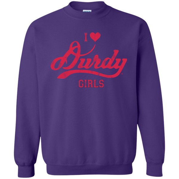 Love Durdy Girls Gildan Crewneck Pullover Sweatshirt  8 oz.