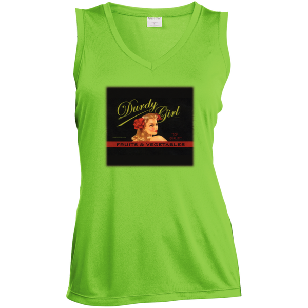 Durdy Fruits & Veggies  Sport-Tek Ladies' Sleeveless Moisture Absorbing V-Neck
