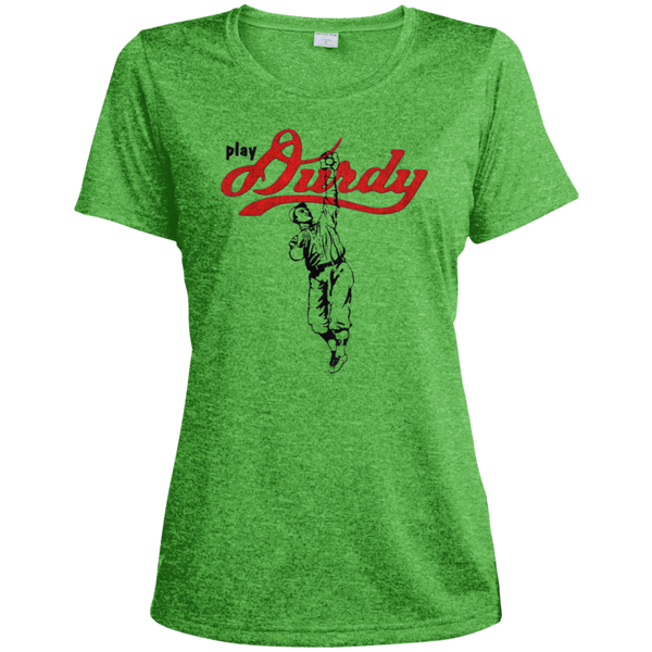 Play Durdy Sport-Tek Ladies' Heather Dri-Fit Moisture-Wicking T-Shirt