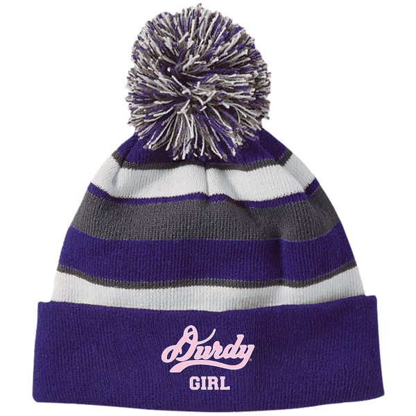 Durdy Girl Holloway Striped Beanie with Pom