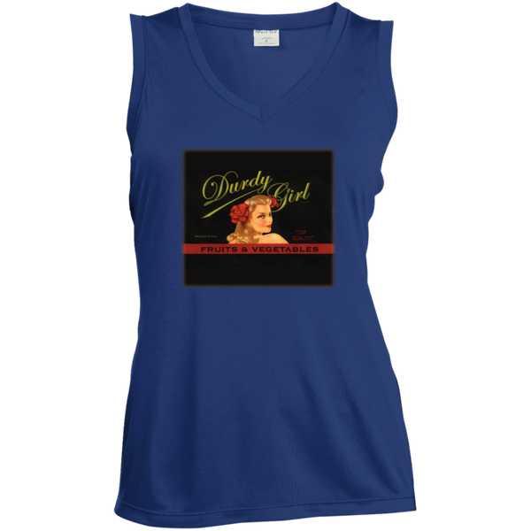 Durdy Fruits & Veggies  Sport-Tek Ladies' Sleeveless Moisture Absorbing V-Neck