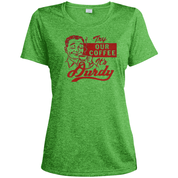 Durdy Coffee Sport-Tek Ladies' Heather Dri-Fit Moisture-Wicking T-Shirt