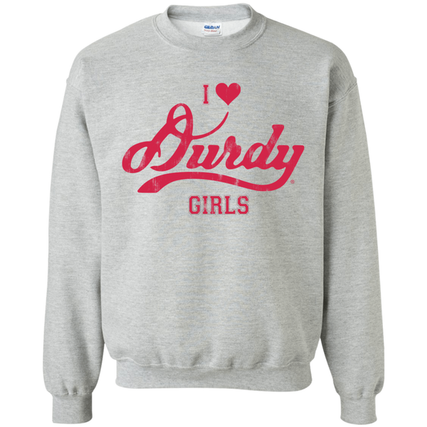 Love Durdy Girls Gildan Crewneck Pullover Sweatshirt  8 oz.
