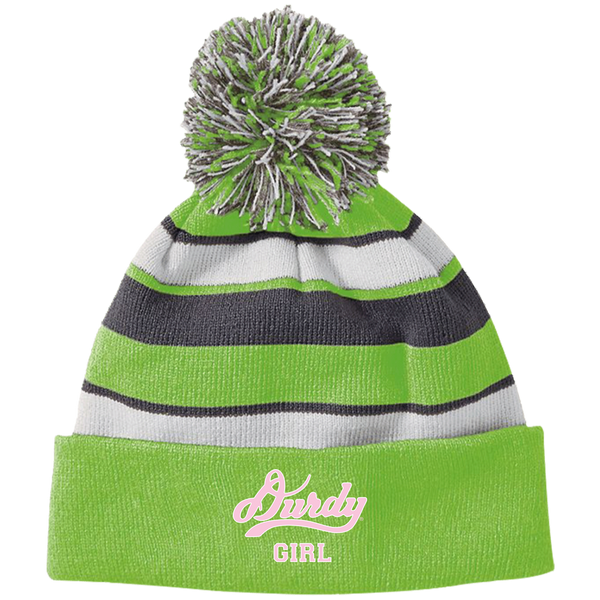 Durdy Girl Holloway Striped Beanie with Pom