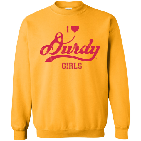 Love Durdy Girls Gildan Crewneck Pullover Sweatshirt  8 oz.