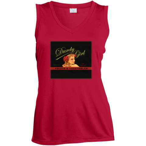 Durdy Fruits & Veggies  Sport-Tek Ladies' Sleeveless Moisture Absorbing V-Neck