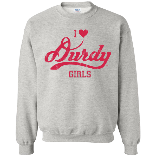Love Durdy Girls Gildan Crewneck Pullover Sweatshirt  8 oz.