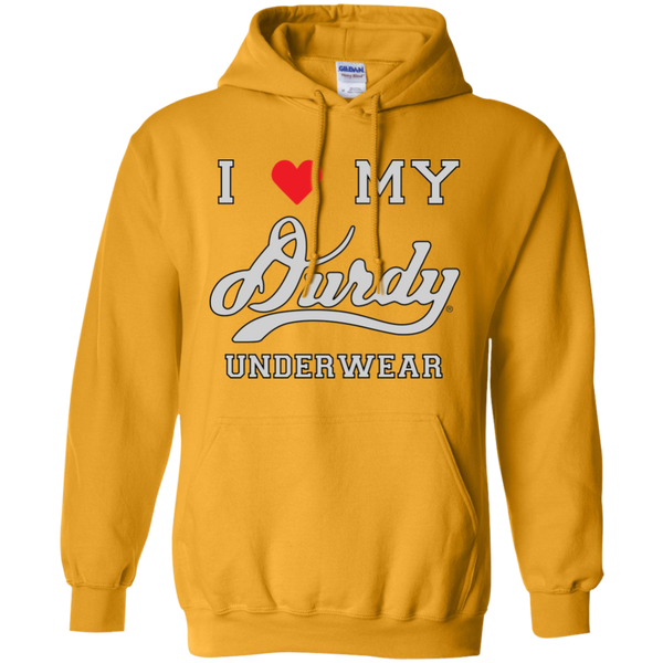 I Love Durdy Underwear Gildan Pullover Hoodie 8 oz.