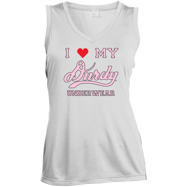 I love Durdy Underwear Sport-Tek Ladies' Sleeveless Moisture Absorbing V-Neck