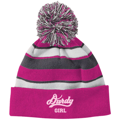 Durdy Girl Holloway Striped Beanie with Pom