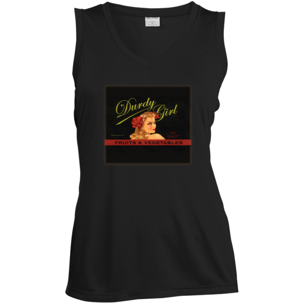 Durdy Fruits & Veggies  Sport-Tek Ladies' Sleeveless Moisture Absorbing V-Neck