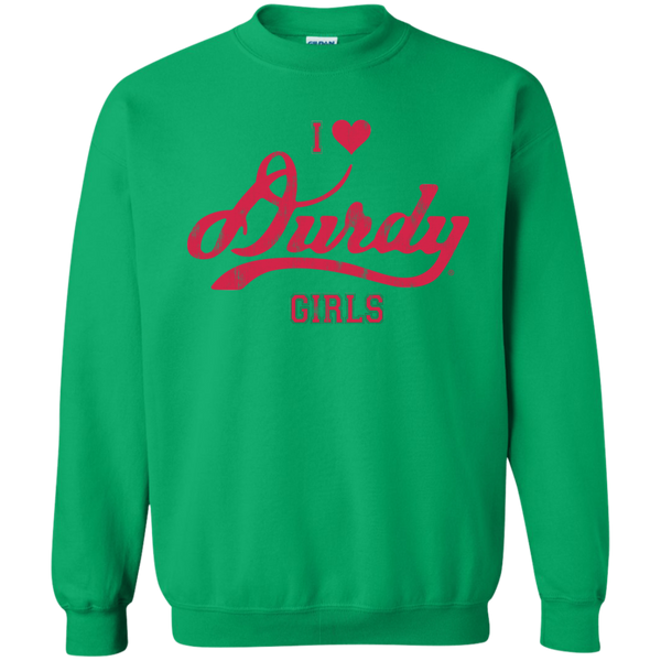 Love Durdy Girls Gildan Crewneck Pullover Sweatshirt  8 oz.