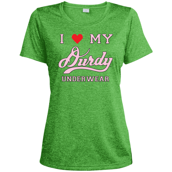 I love Durdy Underwear Sport-Tek Ladies' Heather Dri-Fit Moisture-Wicking T-Shirt