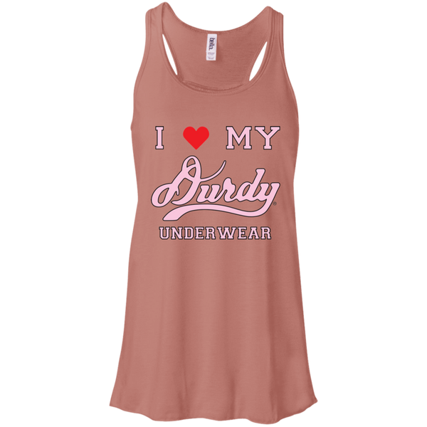 I love Durdy Underwear Bella + Canvas Flowy Racerback Tank