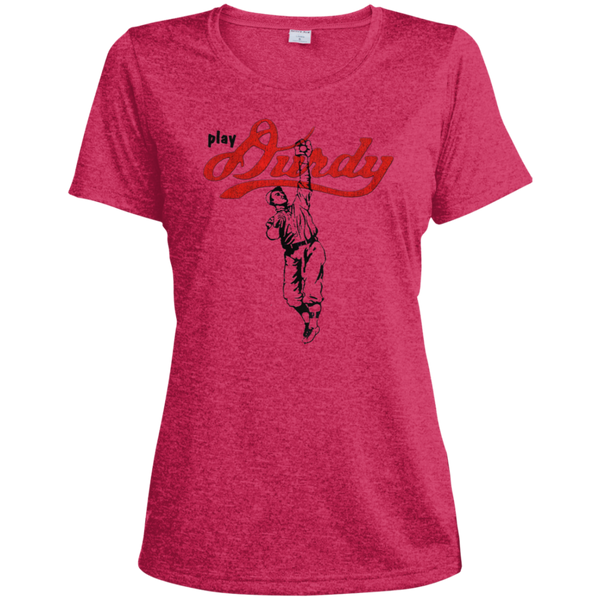 Play Durdy Sport-Tek Ladies' Heather Dri-Fit Moisture-Wicking T-Shirt