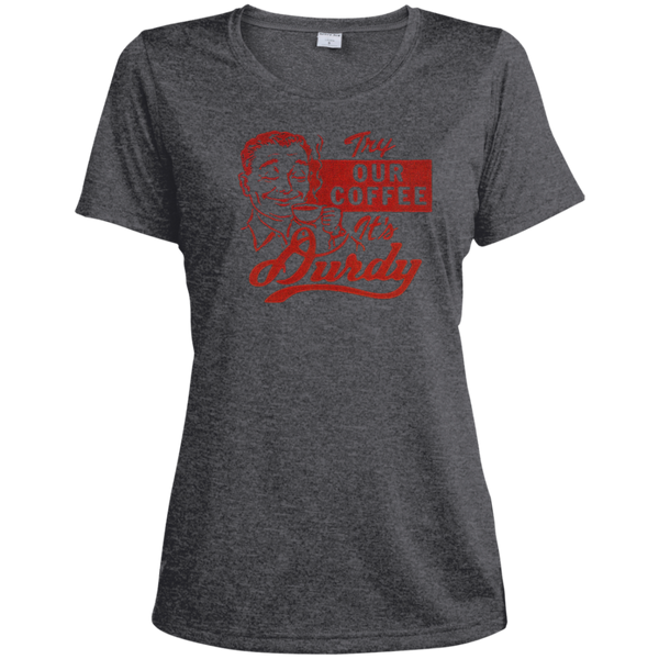 Durdy Coffee Sport-Tek Ladies' Heather Dri-Fit Moisture-Wicking T-Shirt