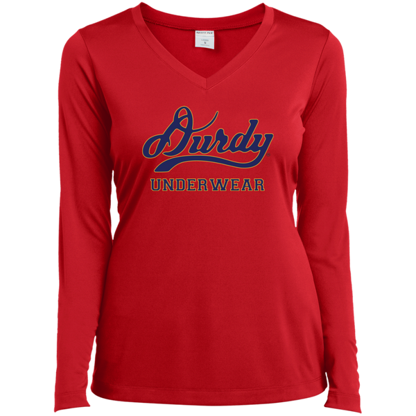Durdy Underwear Sport-Tek Ladies' LS Performance V-Neck T-Shirt