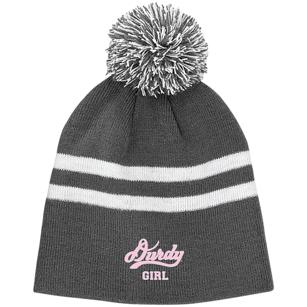 Durdy Girl Team 365 Striped Pom Beanie