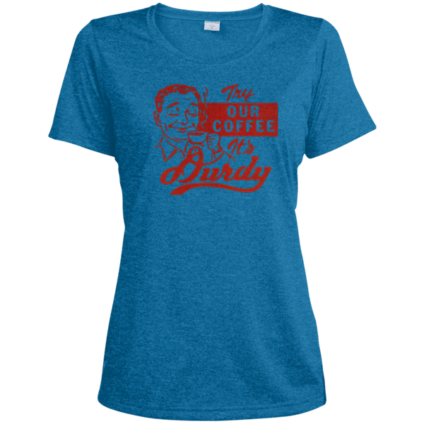 Durdy Coffee Sport-Tek Ladies' Heather Dri-Fit Moisture-Wicking T-Shirt