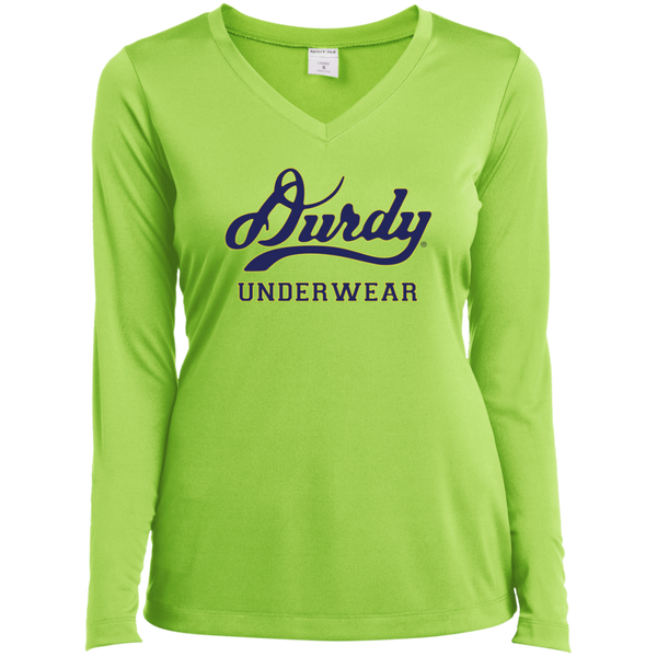 Durdy Underwear Sport-Tek Ladies' LS Performance V-Neck T-Shirt